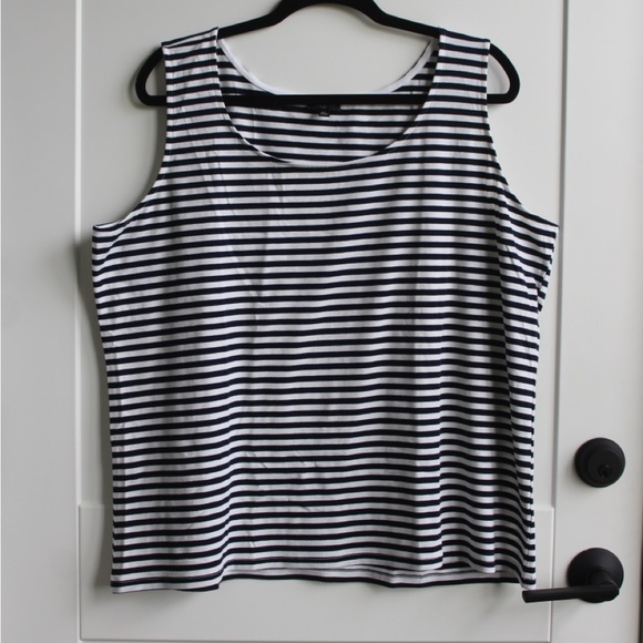 Talbots Navy and White striped Tank Top - Picture 1 of 3